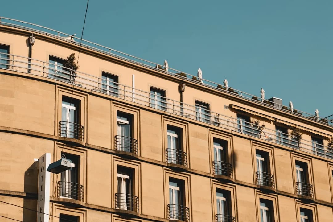 Illustrative city hotel exterior